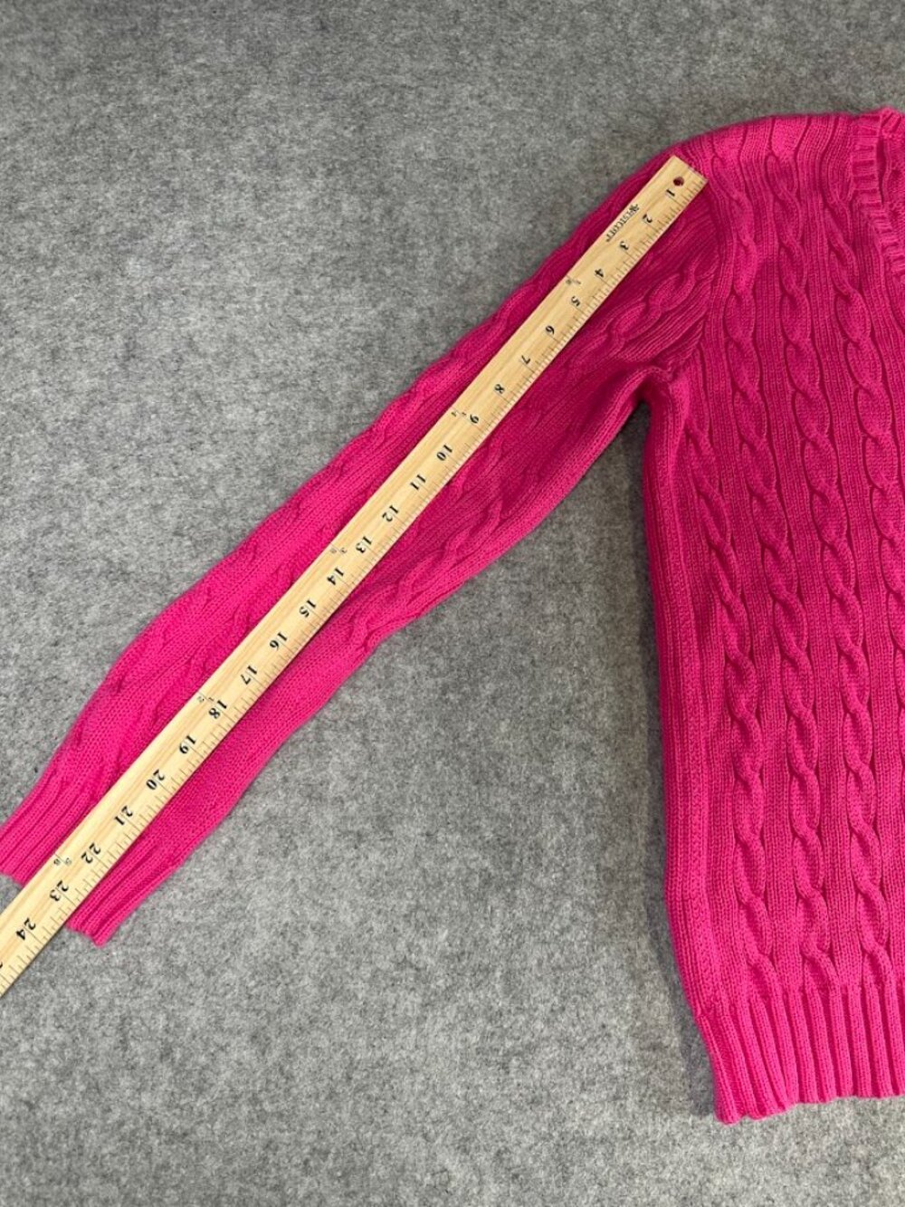 Ralph Lauren Sport Pink Cable Knit V-Neck Sweater Size Large Juniors - Picture 6 of 7